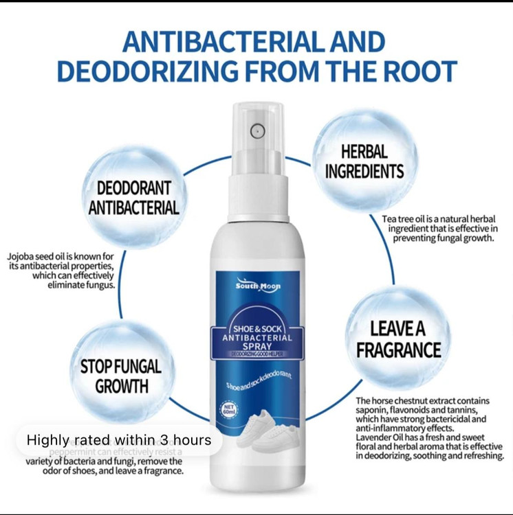 Shoe and socks antibacterial spary