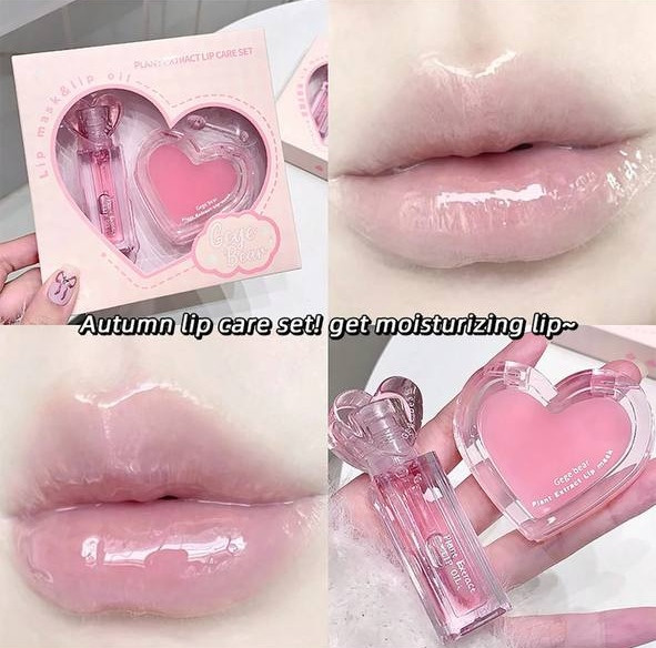 lip oil and lip mask care set