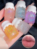 Bow Milk Jar Lip Gloss Moisturizing Mirror Water Shine With Fine Twinkle / Lip Oil in Bowknot Jar