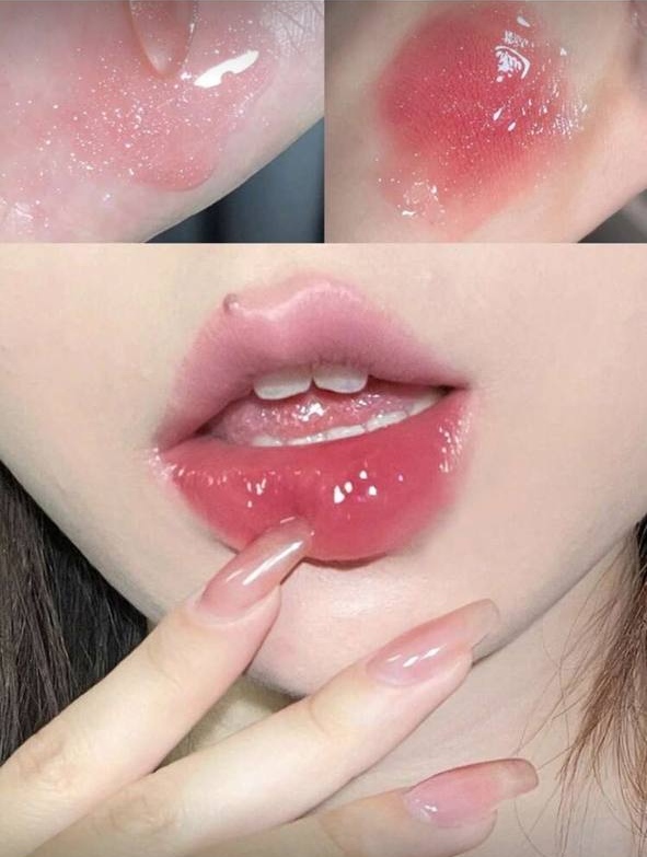 Bow Milk Jar Lip Gloss Moisturizing Mirror Water Shine With Fine Twinkle / Lip Oil in Bowknot Jar