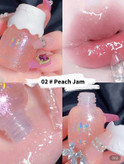 Bow Milk Jar Lip Gloss Moisturizing Mirror Water Shine With Fine Twinkle / Lip Oil in Bowknot Jar