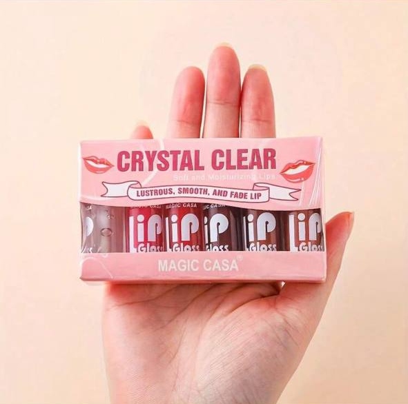 MAGIC CASA Lip Gloss Set (CRYSTAL CLEAR - Lustrous, Smooth, and Fade Lip)