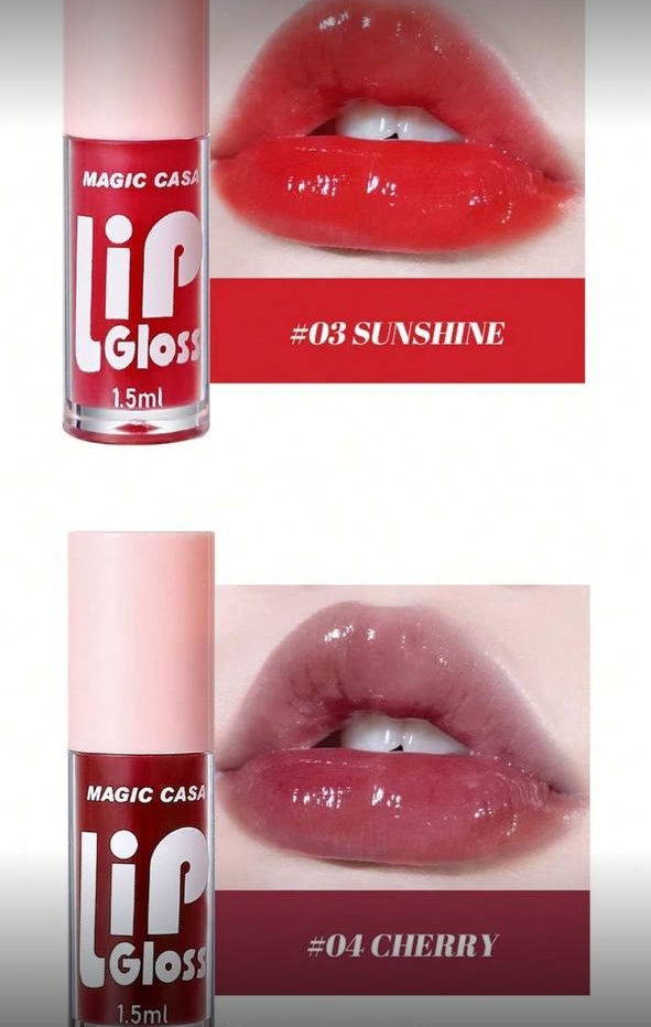 MAGIC CASA Lip Gloss Set (CRYSTAL CLEAR - Lustrous, Smooth, and Fade Lip)