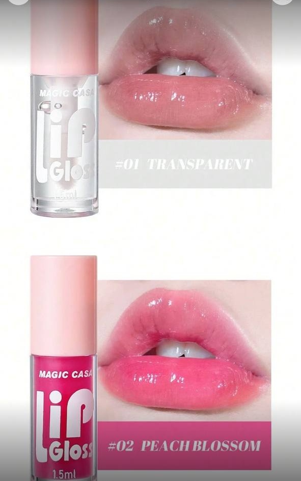 MAGIC CASA Lip Gloss Set (CRYSTAL CLEAR - Lustrous, Smooth, and Fade Lip)
