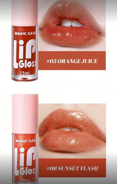 MAGIC CASA Lip Gloss Set (CRYSTAL CLEAR - Lustrous, Smooth, and Fade Lip)