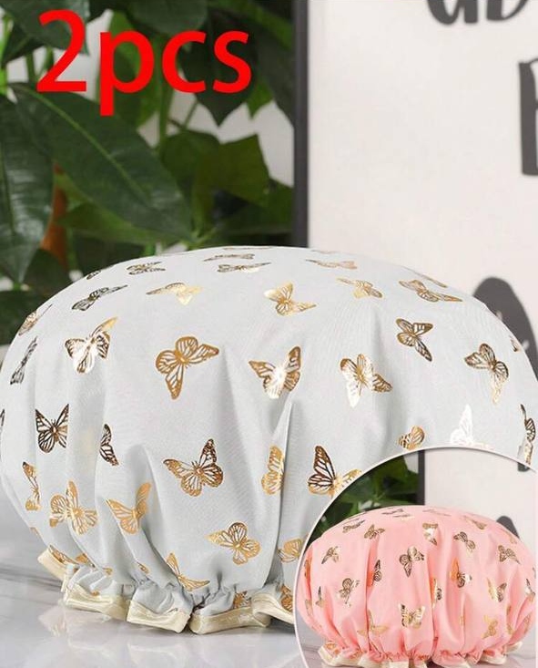 Waterproof Double-Layer Shower Cap