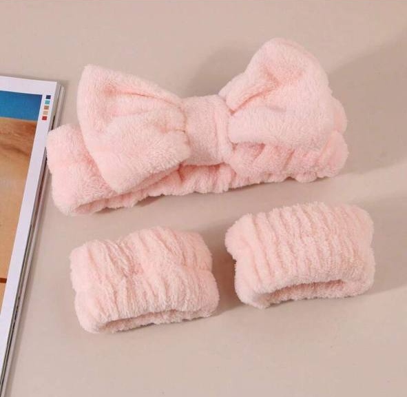 Facial headband and wristband